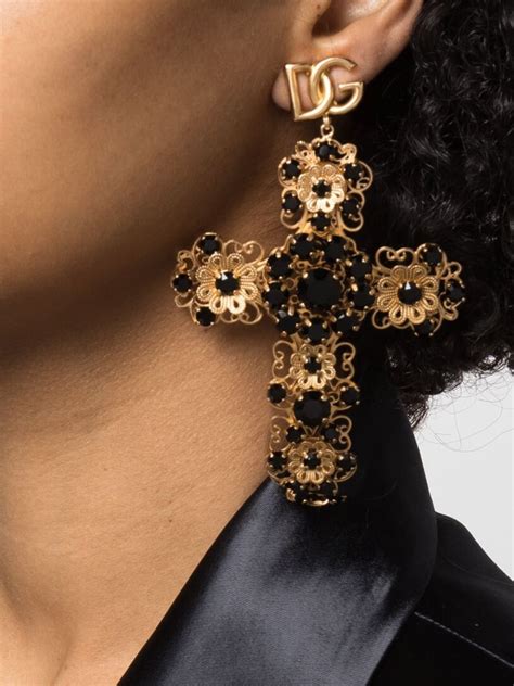 dolce gabbana earrings silver|dolce gabbana cross earrings.